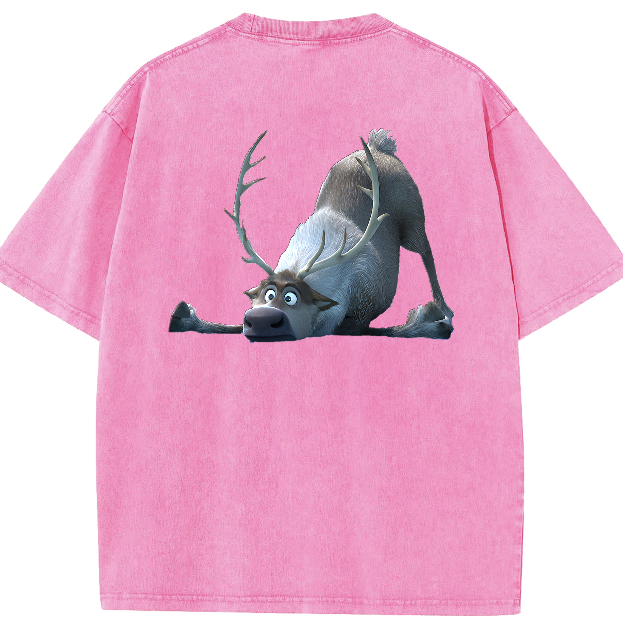 （画像用） アナと雪の女王 アンナ エルサ Frozen Anna Elsa 綿100% ヴィンテージ風 半袖Tシャツ（背面プリント）